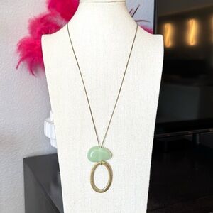 Trapion Brazil Gold and Green Pendant Necklace